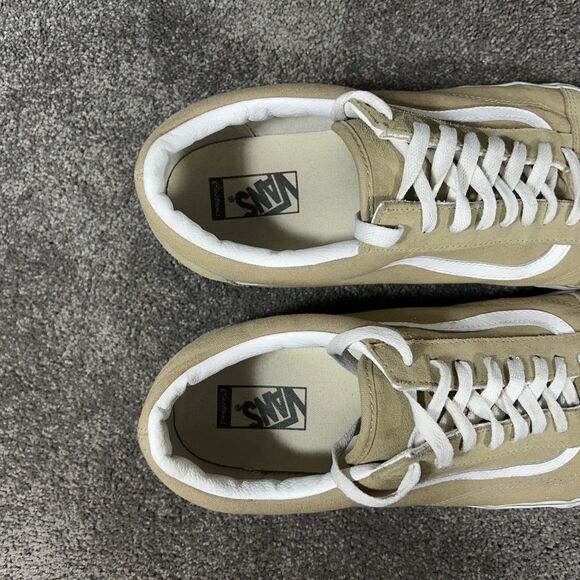 Vans Customs Old Skool Mens Size 16 Taos Taupe Tan Athletic Skate Shoes Used - Picture 9 of 11